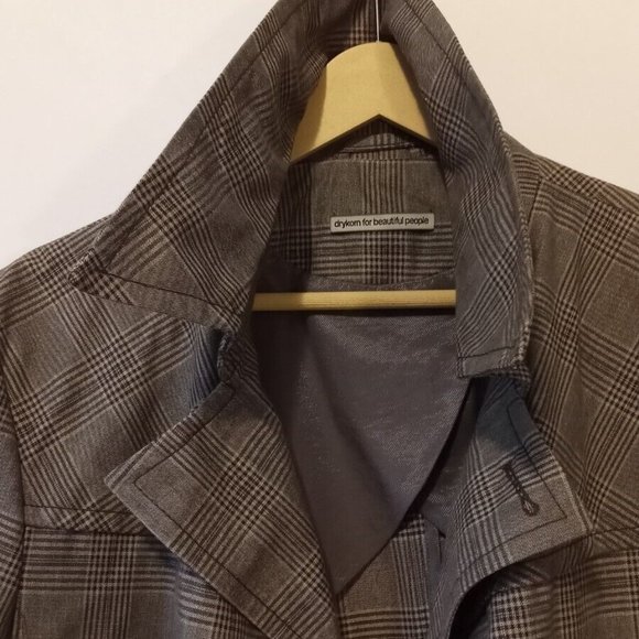 DRYKORN - checkered cotton coat Sz 52 - Picture 7 of 11